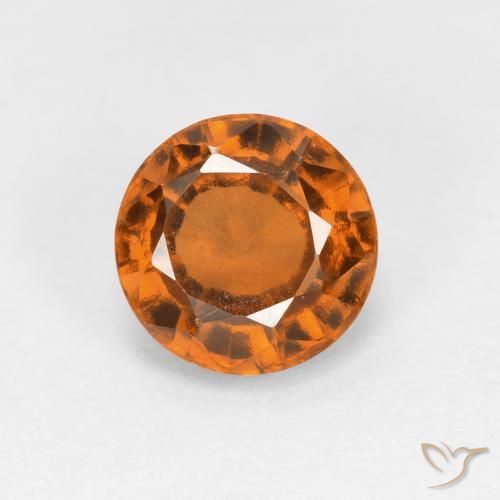 1.18ct Натуральный Средний апельсин Гранат Гессонит, Круглый, Чистота VS
