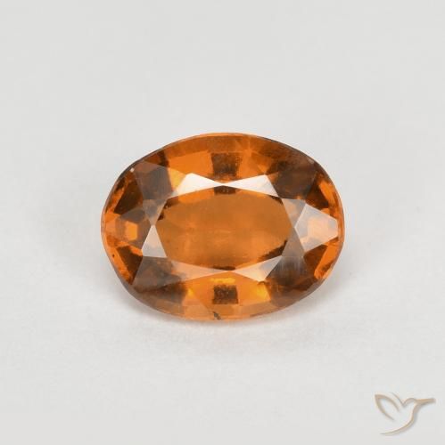0.83ct Натуральный Темно-оранжевый Гранат Гессонит, Овал, Чистота VS