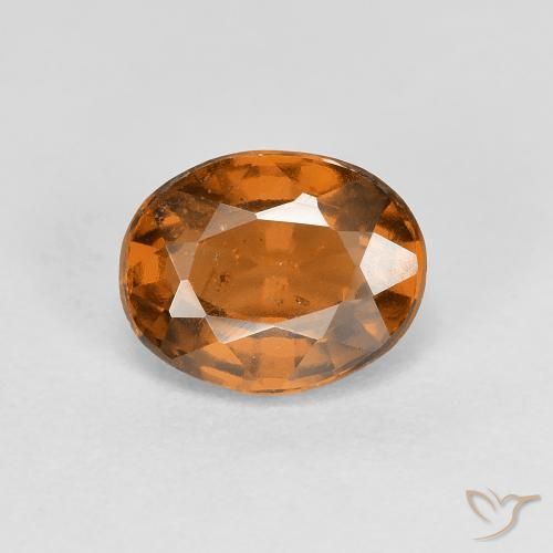 1.25ct Натуральный Темно-оранжевый Гранат Гессонит, Овал, Чистота VS