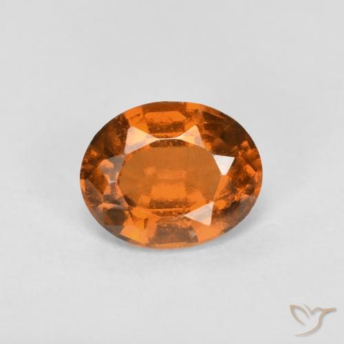 0.83ct Натуральный Средний апельсин Гранат Гессонит, Овал, Чистота VS