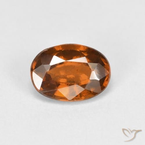 0.92ct Натуральный Средне-темно-оранжевый Гранат Гессонит, Овал, Чистота VS