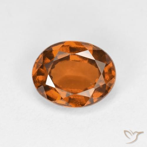 1.78ct Натуральный Средний апельсин Гранат Гессонит, Овал, Чистота VS