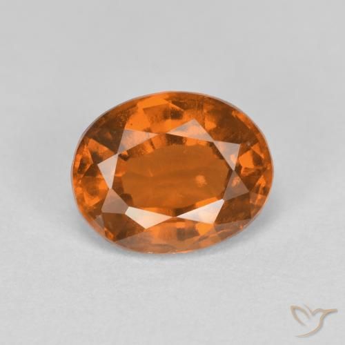 1.67ct Натуральный Средне-темно-оранжевый Гранат Гессонит, Овал, Чистота VS