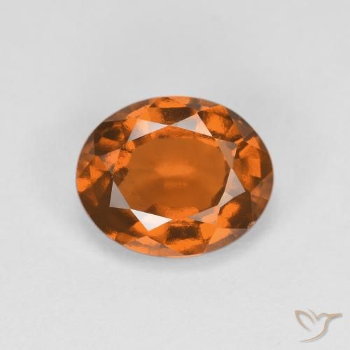 1.99ct Натуральный Средне-темно-оранжевый Гранат Гессонит, Овал, Чистота VS