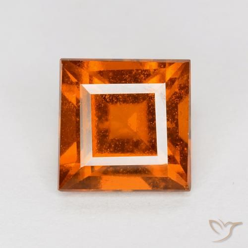 1.70ct Натуральный Темно-оранжевый Гранат Гессонит, Квадрат, Чистота VS