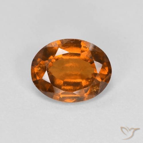 1.23ct Натуральный Средний апельсин Гранат Гессонит, Овал, Чистота VS