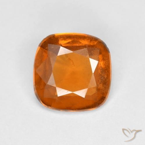 1.31ct Натуральный Темно-оранжевый Гранат Гессонит, Подушка, Чистота VS