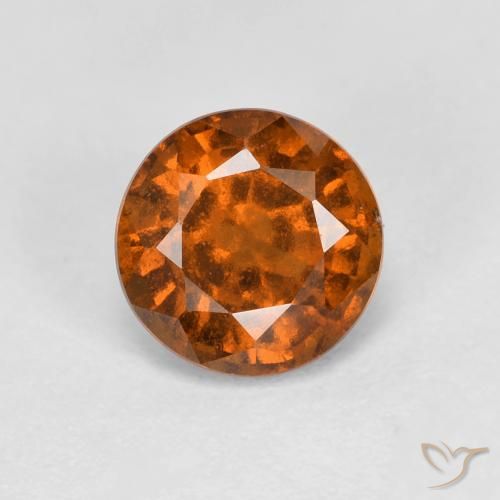 1.03ct Натуральный Красновато-оранжевый Гранат Гессонит, Круглый, Чистота VS