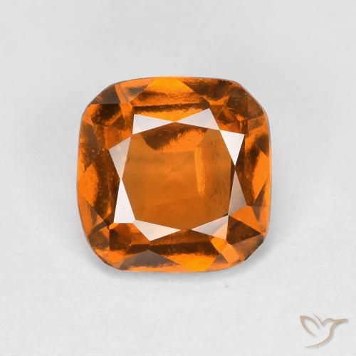 1.38ct Натуральный Желтовато-оранжевый Гранат Гессонит, Изумрудная огранка, Чистота VS