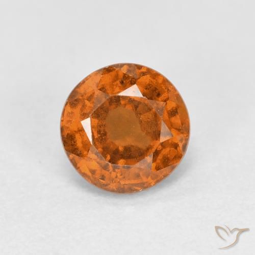 0.92ct Натуральный Средне-темно-оранжевый Гранат Гессонит, Круглый, Чистота VS