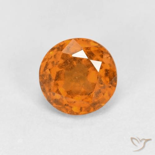 1.03ct Натуральный Земля Оранжевый Гранат Гессонит, Круглый, Чистота VS