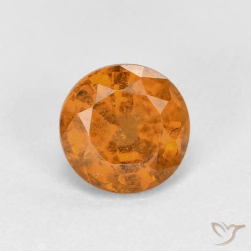 1.00ct Натуральный Земля Оранжевый Гранат Гессонит, Круглый, Чистота VS