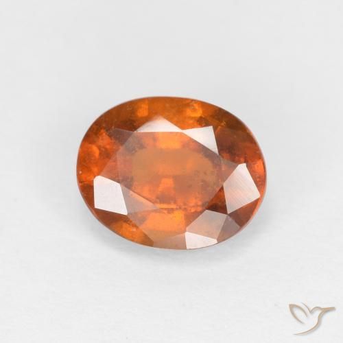 1.24ct Натуральный Темно-оранжевый Гранат Гессонит, Овал, Чистота VS