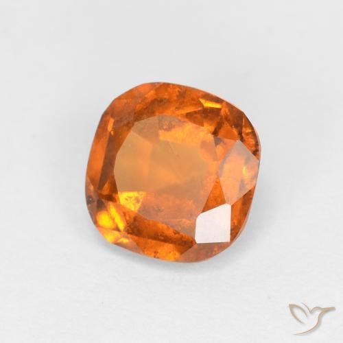 1.13ct Натуральный Темно-оранжевый Гранат Гессонит, Подушка, Чистота VS