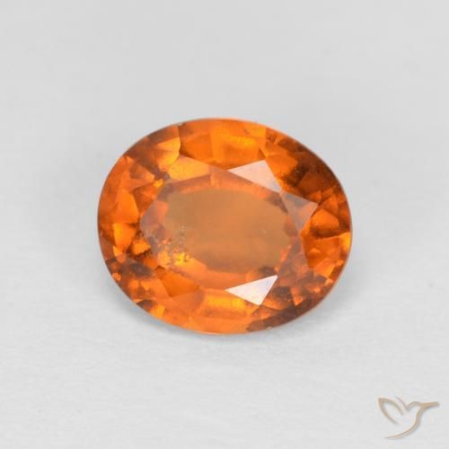 1.46ct Натуральный Средний апельсин Гранат Гессонит, Овал, Чистота VS