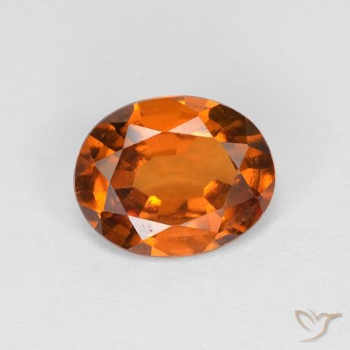1.51ct Натуральный Желтовато-оранжевый Гранат Гессонит, Овал, VVS-VS