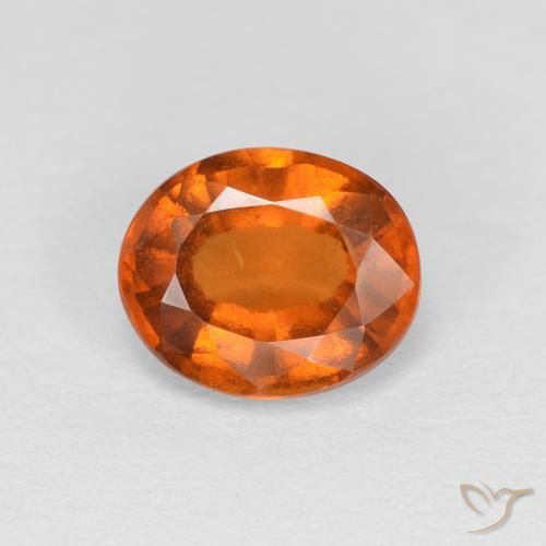 1.38ct Натуральный Темно-оранжевый Гранат Гессонит, Овал, Чистота VS
