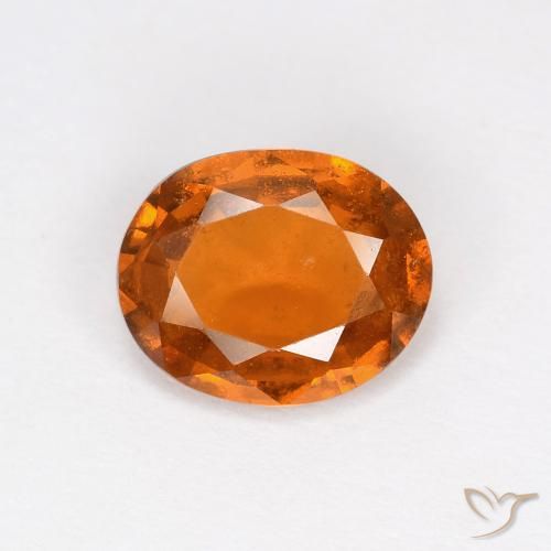 1.53ct Натуральный Средний апельсин Гранат Гессонит, Овал, Чистота VS