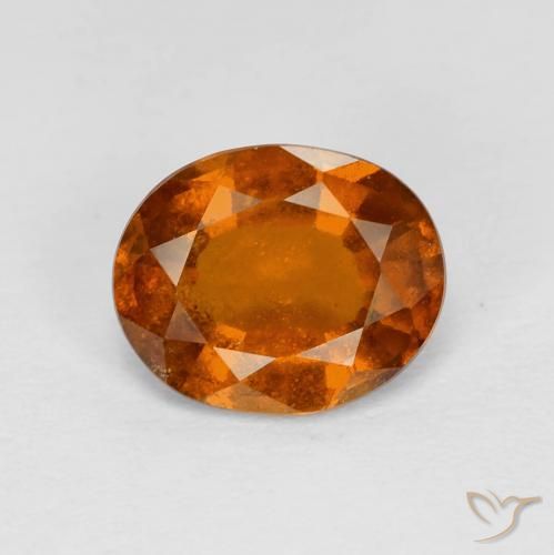 2.35ct Натуральный Medium Dark-Orange Гранат Гессонит, Овал, Чистота VS