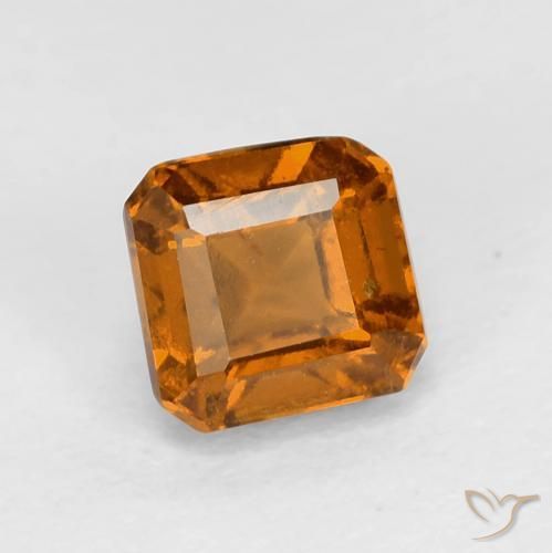 1.01ct Натуральный Желтовато-оранжевый Гранат Гессонит, Изумрудная огранка, Чистота VS