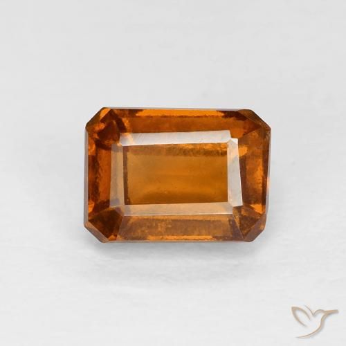 1.40ct Натуральный Темно-оранжевый Гранат Гессонит, Изумрудная огранка, Чистота VS