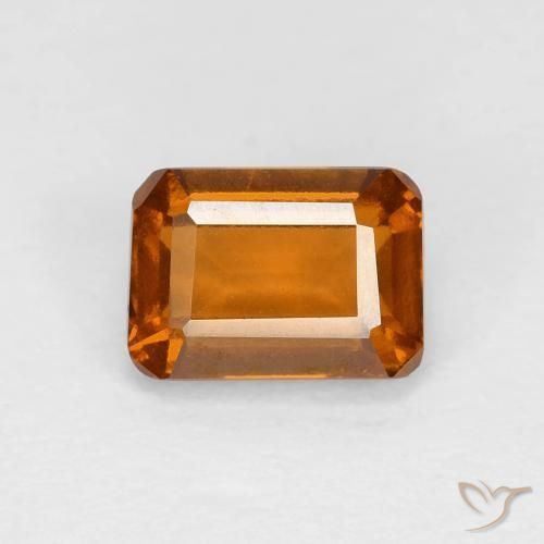 1.38ct Натуральный Желтовато-оранжевый Гранат Гессонит, Изумрудная огранка, VVS-VS