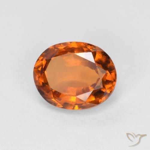 1.34 карата, натуральный Medium Dark-Orange Гранат Гессонит, Овал, Чистота VS