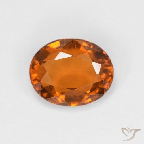 1.57ct Натуральный Medium Dark-Orange Гранат Гессонит, Овал, Чистота VS