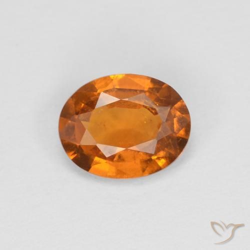 0.90ct Натуральный Средний апельсин Гранат Гессонит, Овал, Чистота VS