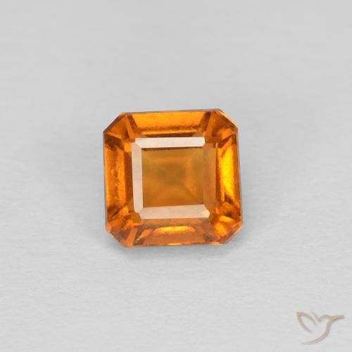 1.00ct Натуральный Абрикос Апельсин Гранат Гессонит, Изумрудная огранка, VVS-VS