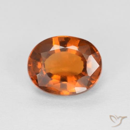 1.61ct Натуральный Medium Dark-Orange Гранат Гессонит, Овал, VVS-VS