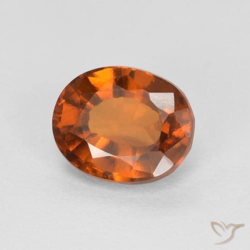 1.61 карата, натуральный Medium Dark-Orange Гранат Гессонит, Овал, VVS-VS
