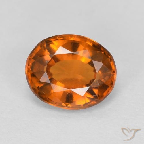 1.16 карата, натуральный Medium Dark-Orange Гранат Гессонит, Овал, VVS-VS