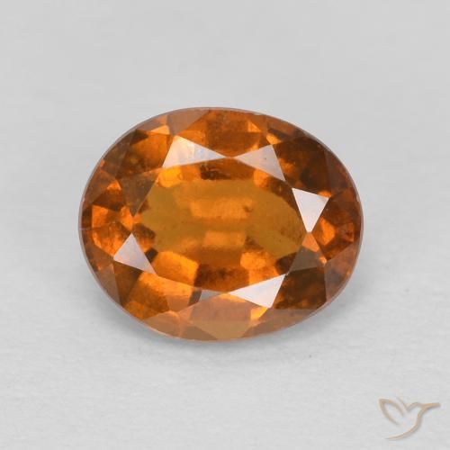 1.26ct Натуральный Medium Dark-Orange Гранат Гессонит, Овал, Чистота VS