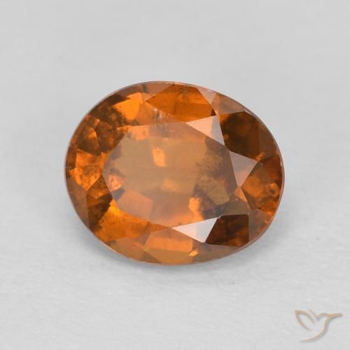 1.26 карата, натуральный Medium Dark-Orange Гранат Гессонит, Овал, Чистота VS