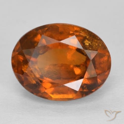 2.42ct Натуральный Янтарный Апельсин Гранат Гессонит, Овал, Чистота VS