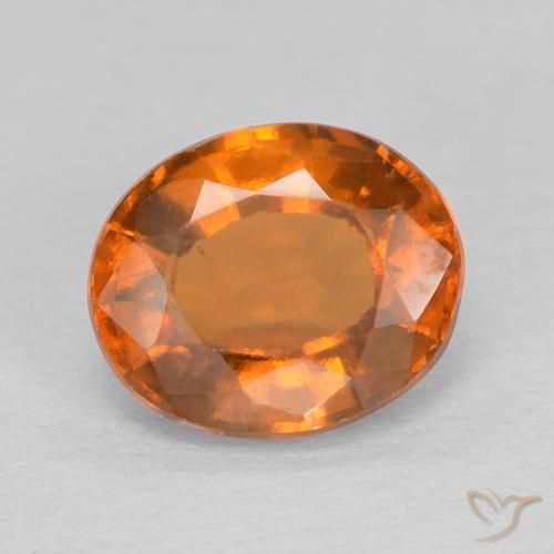 1.52ct Натуральный Темно-оранжевый Гранат Гессонит, Овал, VVS-VS