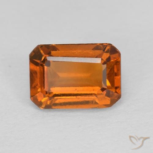 1.17ct Натуральный Medium Dark-Orange Гранат Гессонит, Изумрудная огранка, VVS-VS