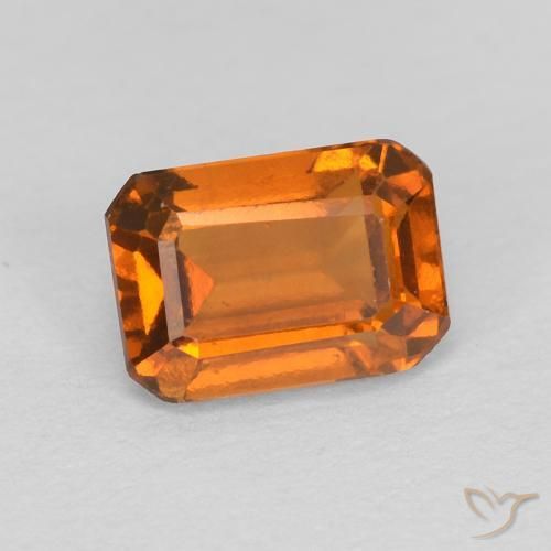 1.17 карата, натуральный Medium Dark-Orange Гранат Гессонит, Октагон / Изумрудная Огранка, VVS-VS