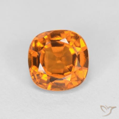 1.40ct Натуральный Абрикос Апельсин Гранат Гессонит, Подушка, VVS-VS