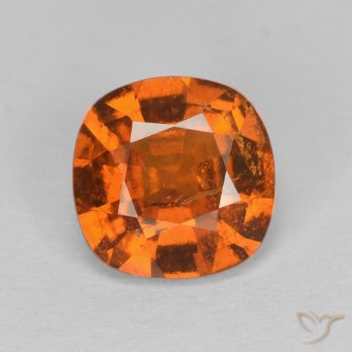 1.50ct Натуральный Темно-оранжевый Гранат Гессонит, Подушка, Чистота VS