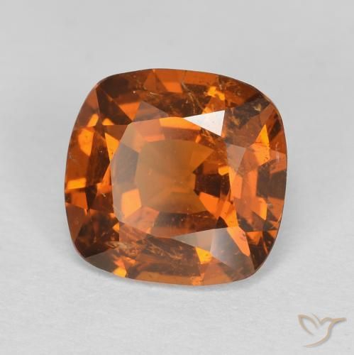 1.74 карата, натуральный Medium Dark-Orange Гранат Гессонит, Подушка, VVS-VS