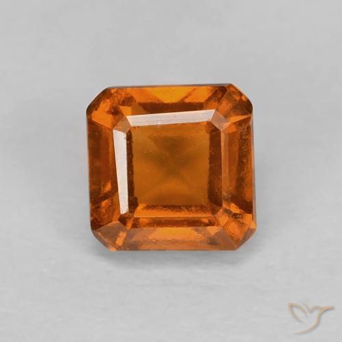 1.00ct Натуральный Темно-оранжевый Гранат Гессонит, Изумрудная огранка, VVS-VS