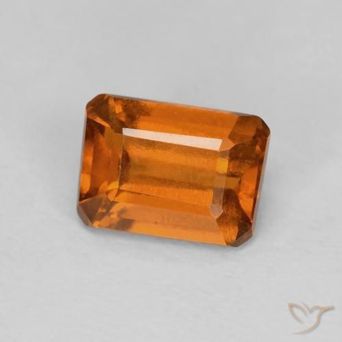 1.25 карата, натуральный Medium Dark-Orange Гранат Гессонит, Октагон / Изумрудная Огранка, VVS-VS