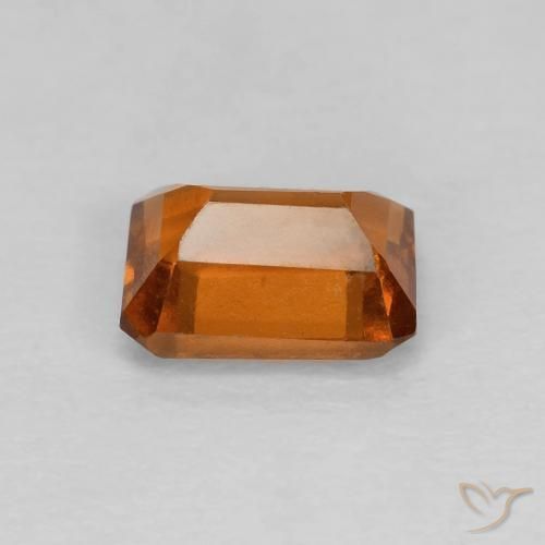 1.25 карата, натуральный Medium Dark-Orange Гранат Гессонит, Октагон / Изумрудная Огранка, VVS-VS