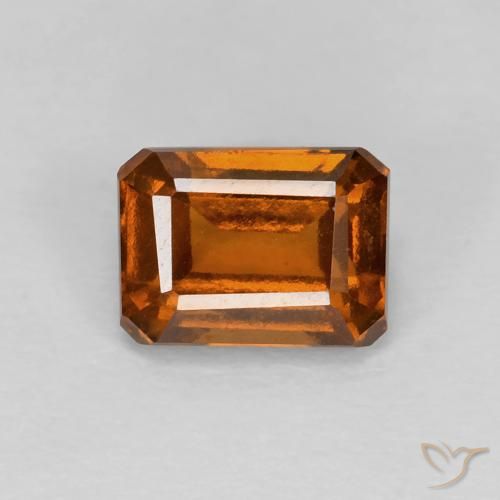 1.41ct Натуральный Янтарный Апельсин Гранат Гессонит, Изумрудная огранка, VVS-VS