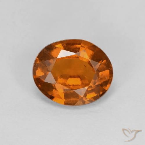 1.88ct Натуральный Medium Dark-Orange Гранат Гессонит, Овал, VVS-VS