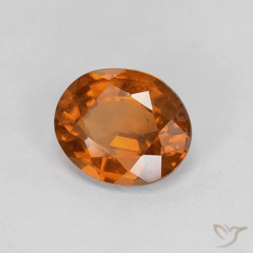 1.88 карата, натуральный Medium Dark-Orange Гранат Гессонит, Овал, VVS-VS