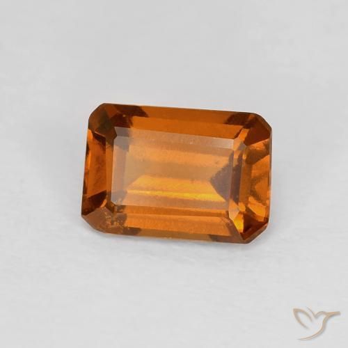 1.06 карата, натуральный Medium Dark-Orange Гранат Гессонит, Октагон / Изумрудная Огранка, VVS-VS