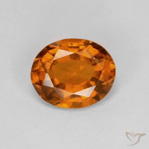 1.70ct Натуральный Medium Dark-Orange Гранат Гессонит, Овал, VVS-VS